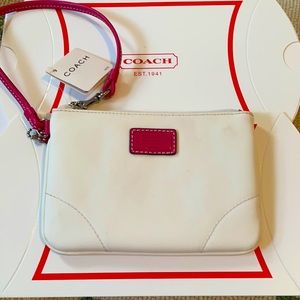 Pink and White Coach wristlet